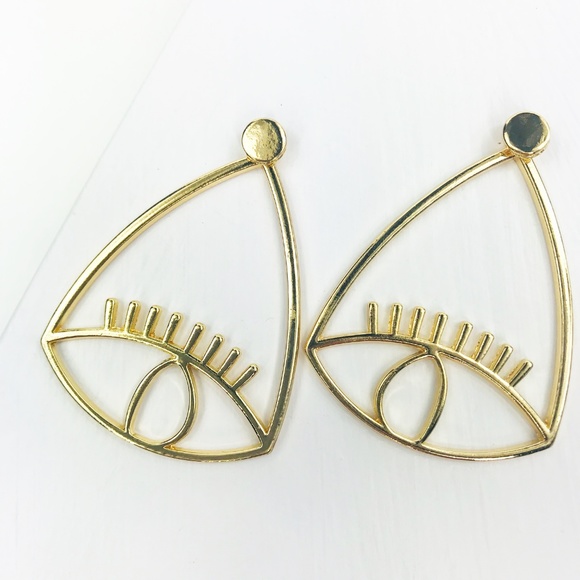 RESTOCKED Evil Eye Gold Drop Earrings - Picture 7 of 8